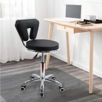 Cuero con Respaldo bajo PU cojín Morno Ajustable en Altura Silla Ruedas para Oficina en casa (Negro) - details 1