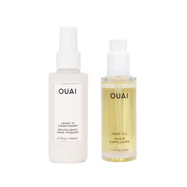 OUAI Acondicionador sin enjuague + Paquete de aceite Productos de peinado para controlar el encrespamiento, protección contra el calor, desenredar y agregar brillo - - 1