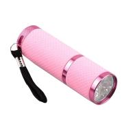 Mini linterna de LED con revestimiento de goma rosa para exteriores - details 0