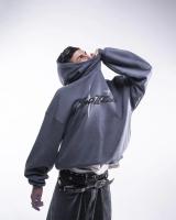 Vintage gótico sudadera con capucha de los hombres Nueva tendencia de la calle alta de América Y2k Harajuku suéter flojo casual de los hombres - details 3