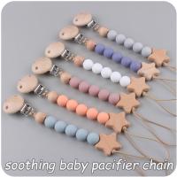 Clips de madera para chupete de bebé, cadena para chupete, soporte para pezón, juguetes mordedores, correas - details 1