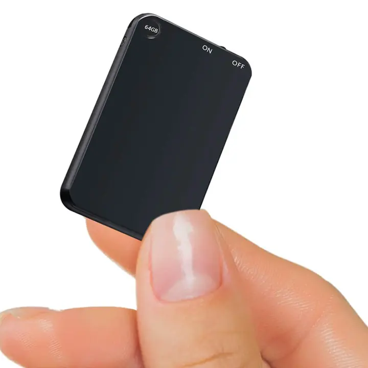 Dispositivo de grabación de Audio, grabadora Digital activada por voz, dictáfono continuo, cuerpo súper ultrafino, 50H, USB Flash, 64G, V15, 300mAh - 1
