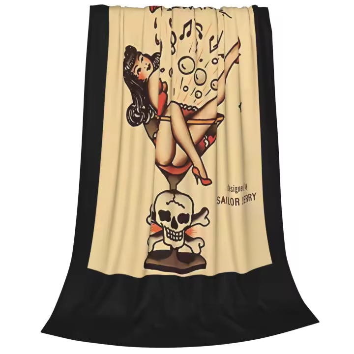 Sailor Jerry-Manta de franela suave para sofá, sofá cama, dormitorio, regalo para niños y adultos - 1