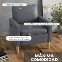 Sofá Moderno de Poliéster con 2 Bolsillos Azul Claro 200 kg de Carga Para Dormitorio Oficina - details 12