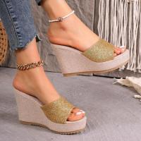 zapatos de zapatilla de tacón de cuña de verano para mujer - details 6