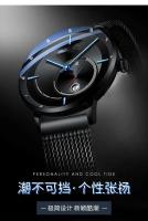WOKAI de lujo premium Malla de acero inoxidable con reloj de calendario de moda ultrafino Reloj luminoso impermeable para deportes de ocio para hombres - details 8