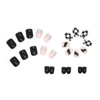 Uñas artificiales postizas duraderas para dedos, uñas negras frescas para usar, bricolaje en casa - details 5