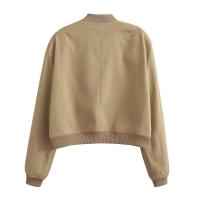 BUNO-Chaqueta Bomber de manga larga de Color liso para mujer, abrigo Vintage con cremallera a la moda, Tops, chaquetas básicas holgadas elegantes para mujer - details 28