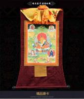 Retrato de Thangka, el dios de la riqueza, sala de estar estilo Xizang, porche, bordado de Nepal, retrato pintado a mano, trompeta - details 0