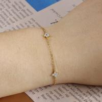 Nuevos collares de circón de acero inoxidable para mujer, Collar de cadena de hierba de cuatro hojas chapado en oro, regalo de joyería - details 3