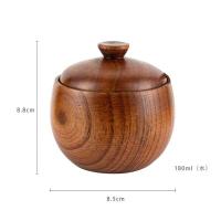 Tarro de madera para condimentos, cocina creativa, vintage, sal, azúcar, tarro de condimentos con tapa - details 0