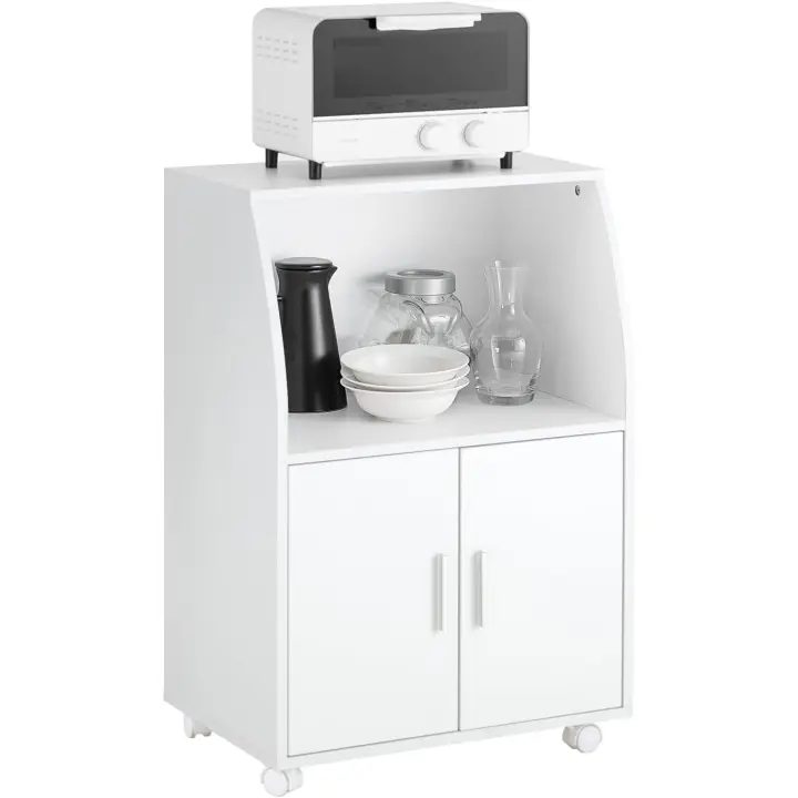 Estante de microondas, carro de almacenamiento de cocina con ruedas, taquilla, carro multifuncional - 1