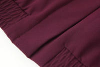 TRAFZA-Conjuntos de ropa de calle para mujer, color rojo vino, cuello redondo, bolsillos con cremallera y pantalones sueltos de cintura alta, trajes de manga larga a la moda para primavera - details 8