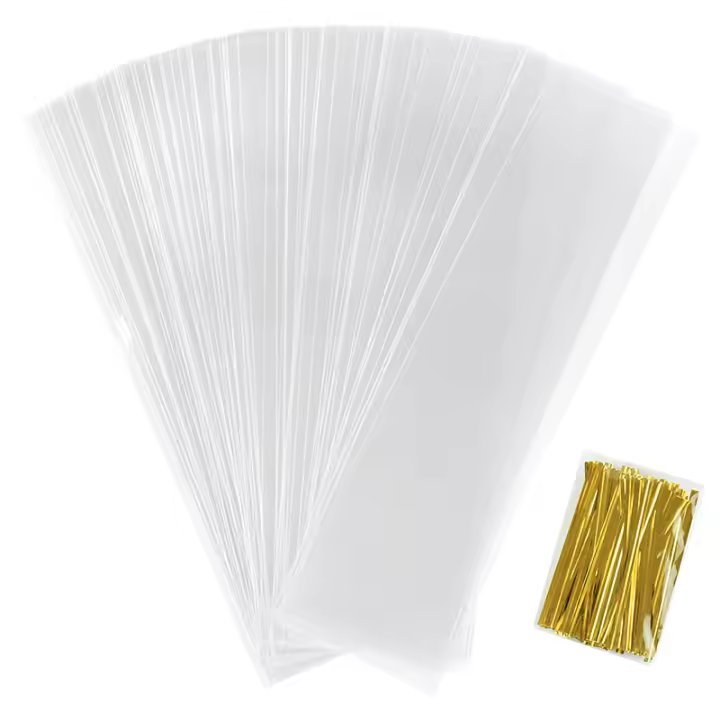 Bolsas de Caramelo Largas de Celofán Transparente 50/100pcs Ideal para Decoración de Fiestas - 1