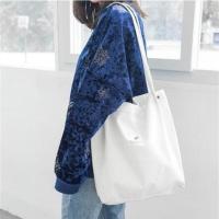 Bolsos de hombro de lona sólida, bolso de compras ambiental, bolsos de mano, bolso informal para mujer - details 7