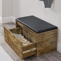 Banco Zapatero con Cajón Mueble Zapatero para 3 Pares de Calzado con Asiento Tapizado para Entrada Vestíbulo Dormitorio Aglomerado Polipiel 80 x 39 x 45 cm - details 20