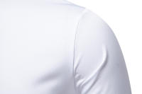 Camisa de Largo Pliegue para Hombres en Otoño Diseño Irregular Elegante Cuello de Standing - details 4