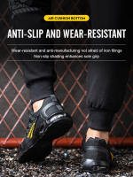 Zapatos De Seguridad Para Hombre Con Botones Giratorios Y Punta De Acero Indestructibles Antipinchazos Y Con Almohadilla De Aire Botas De Trabajo Con Suela De Goma Material De Tela Y Algodón - details 12