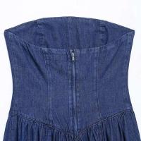 Vestido de moda con hombros descubiertos para mujer, Vestidos largos ajustados sin mangas con espalda descubierta de mezclilla para mujer, Vestidos de primavera y verano 2025 para mujer - details 3