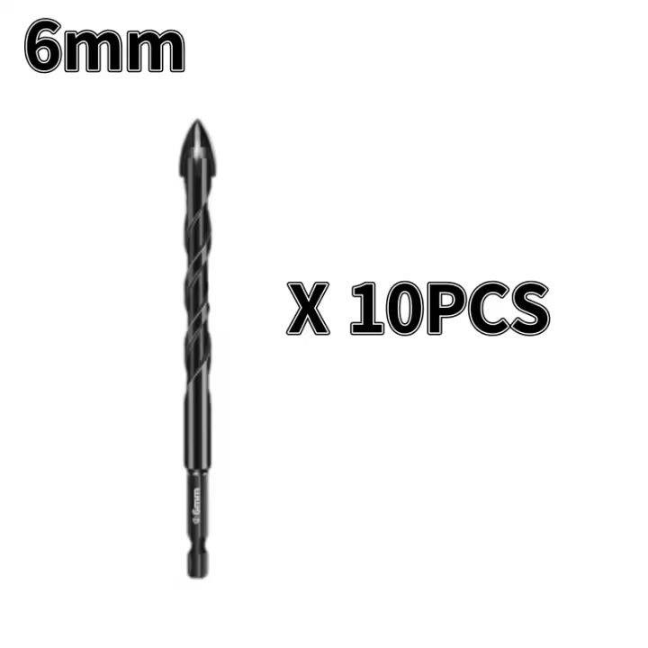 Set de 10 Piezas de Brocas de Carburo de Tungsteno para Azulejos/Cerámica/Vidrio/Ladrillos Herramientas de Perforación de Paredes de Concreto - 1