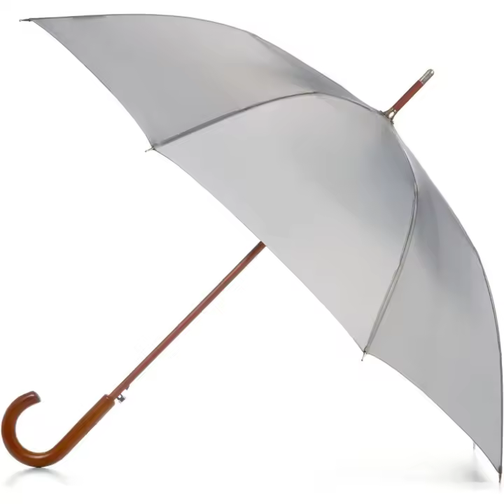 Paraguas de apertura automática, mango clásico de madera con agarre fácil, diseño de dosel resistente al viento, a la lluvia y duradero, versátil - 1