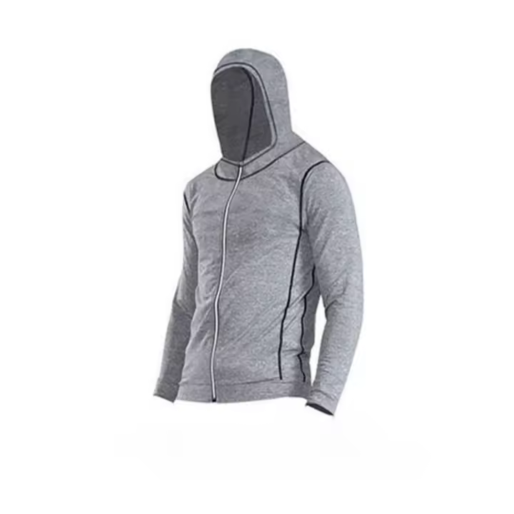Entrenamiento físico de manga larga, sudadera con capucha y cremallera, chaqueta de secado rápido - 1