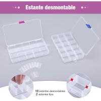 Cajas de Almacenamiento de Plástico Ajustables 4 Piezas, 15 Compartimentos, Organizador Pequeño - details 3