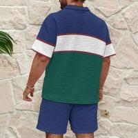 Conjunto de camisa y pantalones cortos con cremallera de un cuarto y cuello vuelto para hombre de tendencia de verano - details 15