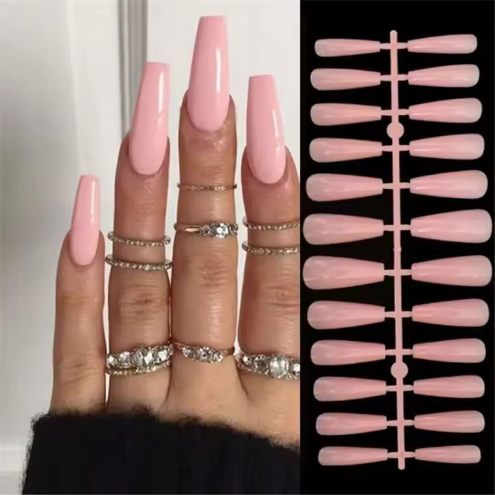 24 uñas postizas cuadradas de color morado francés blanco puro, juego completo, puntas de uñas removibles, venta al por mayor - 1