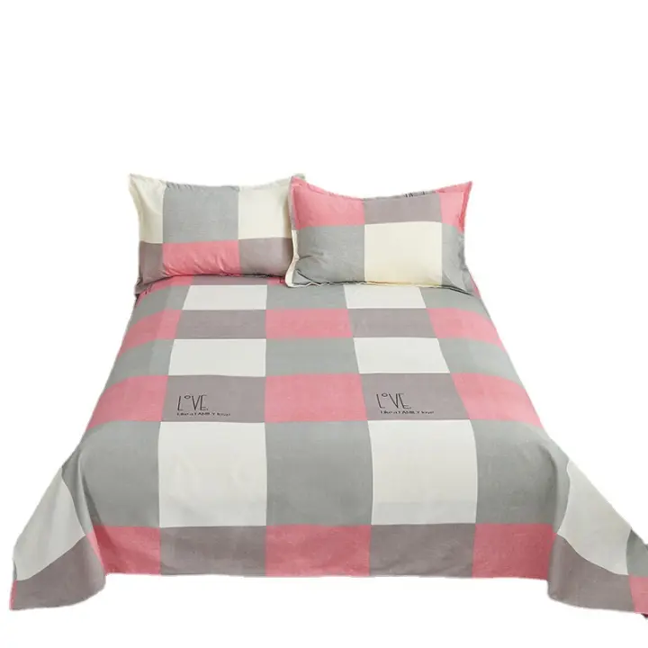 Juego de ropa de cama de tres piezas, funda de almohada + sábana, sarga cepillada - 1