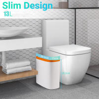 Basurero Automático De Baño Con Tapa Sensación De Movimiento Impermeable Delgado Para Cocina Y Dormitorio Pequeño - details 11