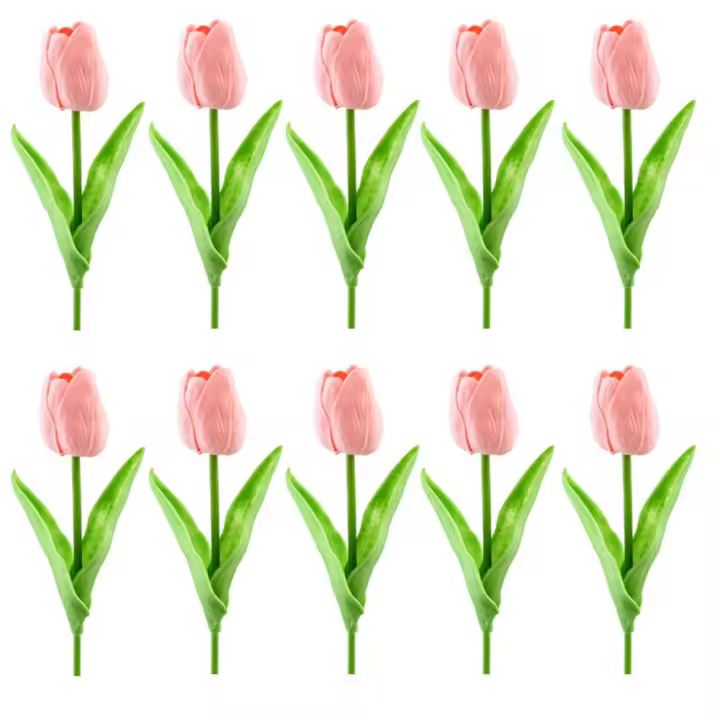 10 Uds. De flores de tulipán artificiales creativas, rústicas y realistas, ramo ligero de plantas artificiales DIY - 1