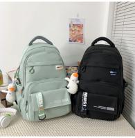 Mochila informal de gran capacidad nueva versión coreana pequeña mochila fresca y de moda Mochila japonesa simple de color sólido - details 33