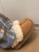 Zapatillas de felpa de diseñador originales de lana mezclada de alta calidad, pellets de invierno para mujer para mantener botas de nieve cálidas - details 0