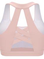 Tops cortos de manga corta para mujer, camisa deportiva de Yoga Rosa cruzada - details 1