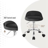 Silla de Oficina de Cuero Sintético Silla de Escritorio sin Brazos Taburete Giratorio para Sala de Masaje SPA Taburete de Tocador Blanco - details 36