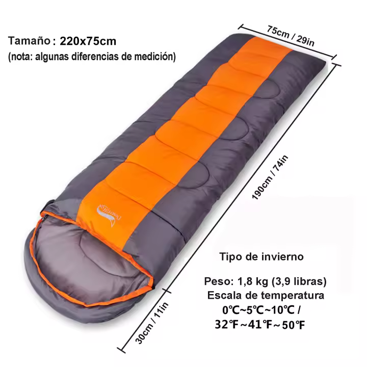 Desert & Fox-Saco de dormir Ligero para acampar, 4 alojamientos, sobre caliente y frío, Saco de dormir para mochilero, Viajes al Aire Libre, senderismo - 1