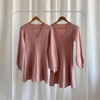 Falda corta de punto para mujer, ropa elegante de manga larga con cuello puntiagudo, usada, negra, invierno - details 38