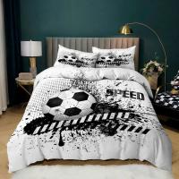 Juego de Ropa de Cama con Diseño de Fútbol 3D Popular Microfibra Suave con Funda de Almohada y Funda de Edredón para Tamaños Queen King Single - details 9
