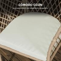 Juego de Muebles de Jardín de Ratán Conjunto de Mesa y 2 Sillas Piezas Extraccibles para Exteriores Terraza Césped Balcón Caqui - details 3