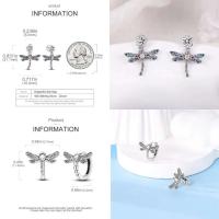 Pendientes colgantes de trébol de la suerte para mujer, plata pura, piedra Original, circón, herradura, verde de cuatro hojas, joyería de fiesta - details 9