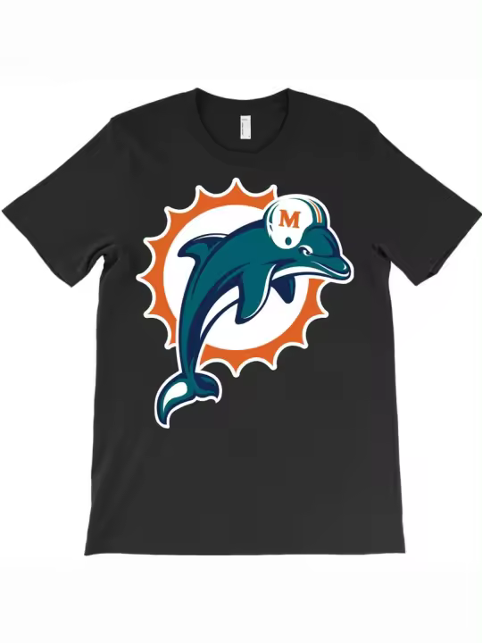 Camiseta Dolphins Miami Regalo para papá Manga corta con cuello redondo suave y cómoda - 230 g - 1