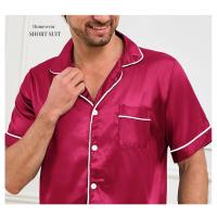 Conjunto De Pijama Para Hombres Verano Cómodo Casual Camisa Corta Con Shorts Dos Piezas Ropa De Dormir Estilo Básico Material Poliéster Y Elástico - details 15