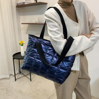 Bolso de mano de algodón con almohadilla espacial para mujer, bolsa de viaje de hombro acolchada, de gran capacidad, impermeable, a la moda, Invierno - details 14