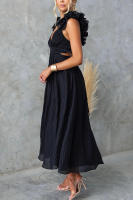 BUNO-Vestidos sin mangas para mujer, vestido plisado con tirantes elegantes, Espalda descubierta, vestidos de lino y algodón de verano, cintura alta, venta al por mayor, envío triangular - details 14