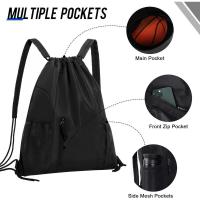 Mochilas de cuerdas, Mochila deportiva ligera de nailon impermeable, bolsa de gimnasio con cordón para hombres y mujeres, Bolsa de - details 3