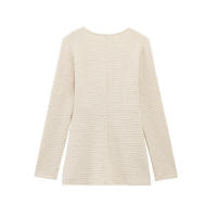 Conjunto francés de dos piezas para mujer, estilo europeo, top texturizado con cuello en U, pantalones acampanados - details 3