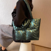 Bolso de mano de algodón acolchado para mujer, bolso de hombro de gran capacidad, de moda, de diseñador, - details 10