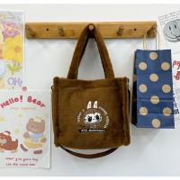 🌟 🌟 🌟 Nuevo bolso de felpa bordado Rabub de gran capacidad, bolso de mano portátil para viajeros, bolso escolar para estudiantes - details 3