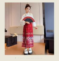 Falda Ma Mian para niñas, ropa estilo Tang, nuevo estilo de hadas de verano Hanfu, vestido súper hermoso, estilo occidental - details 9